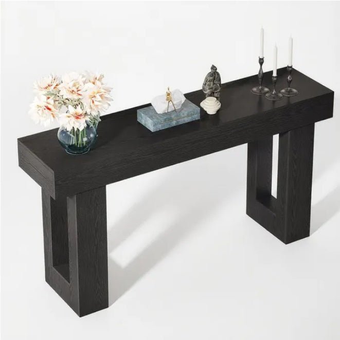 Contemporary 63" Wooden Sofa Table - Modern Long Console for Living Room & Entryway - DonoHome