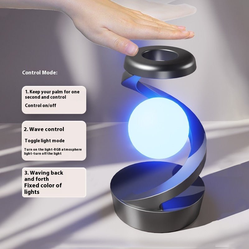 Rotating Moon Desk Lamp, Wireless Phone Charger with Sensor Control
