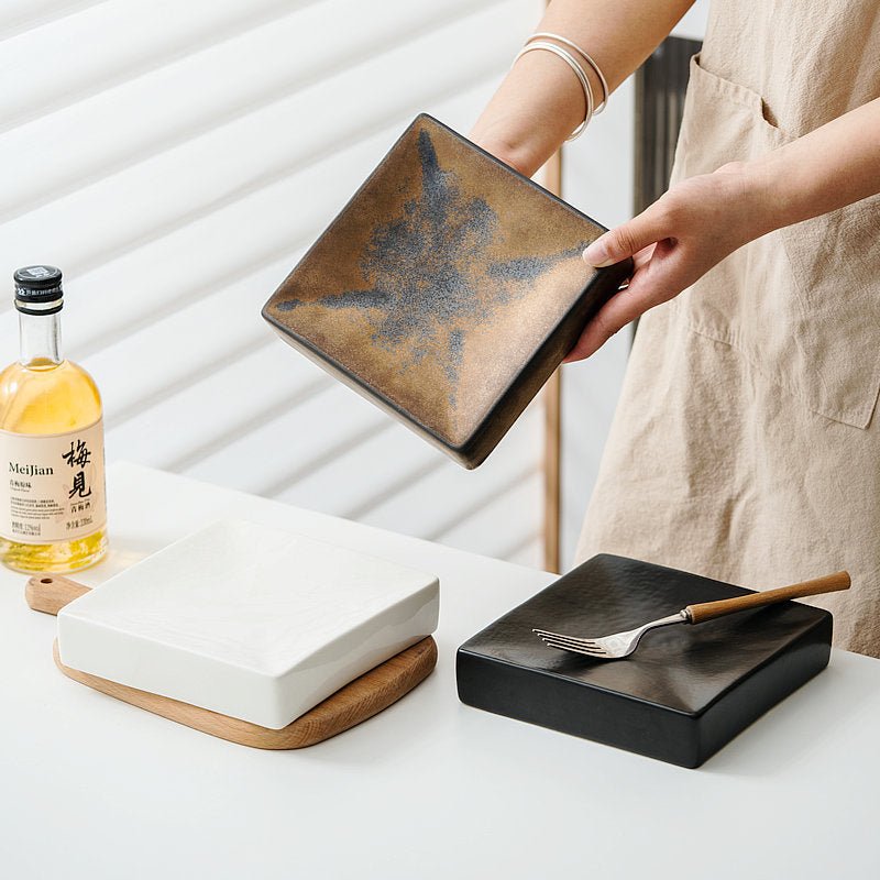 Modern Square Ceramic Plate – Hotel Style Tableware for Cold Dishes & Appetizers
