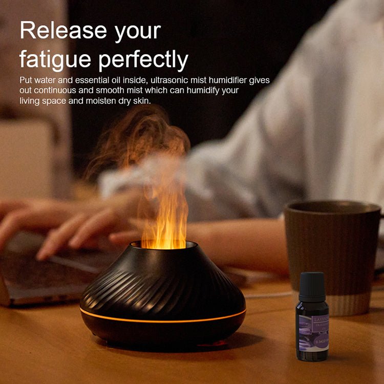 Newest 3D Colorful Flame Diffuser Humidifier with Essential Oil Aromatherapy