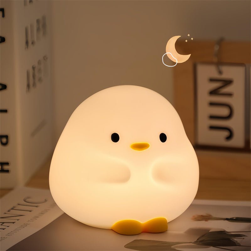 Cute Duck Silicone LED Night Light, USB Rechargeable with Touch Sensor & Timer
