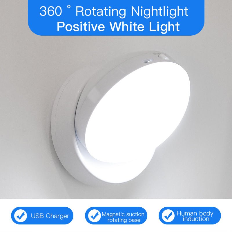 360° Rotating Motion Sensor Night Light for Corridor, Wardrobe, and Garage