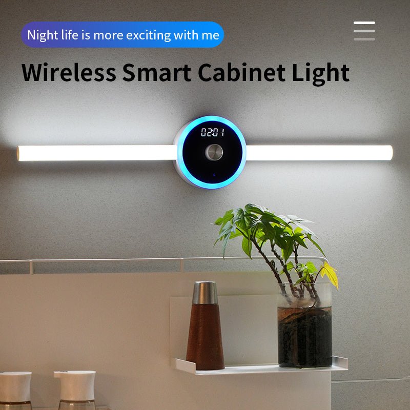 Smart LED Cabinet Light with Motion Sensor, Removable Clock & Timer Function