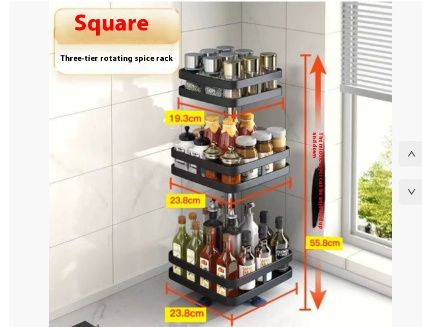 Two-Tier Rotating Kitchen and Dining Spice Rack for Countertop and Cabinet Organization