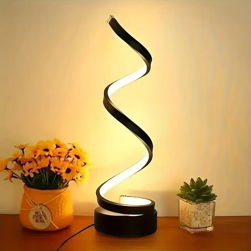 USB Spiral LED Desk Lamp – Modern Adjustable Table Light for Bedroom & Office Decor