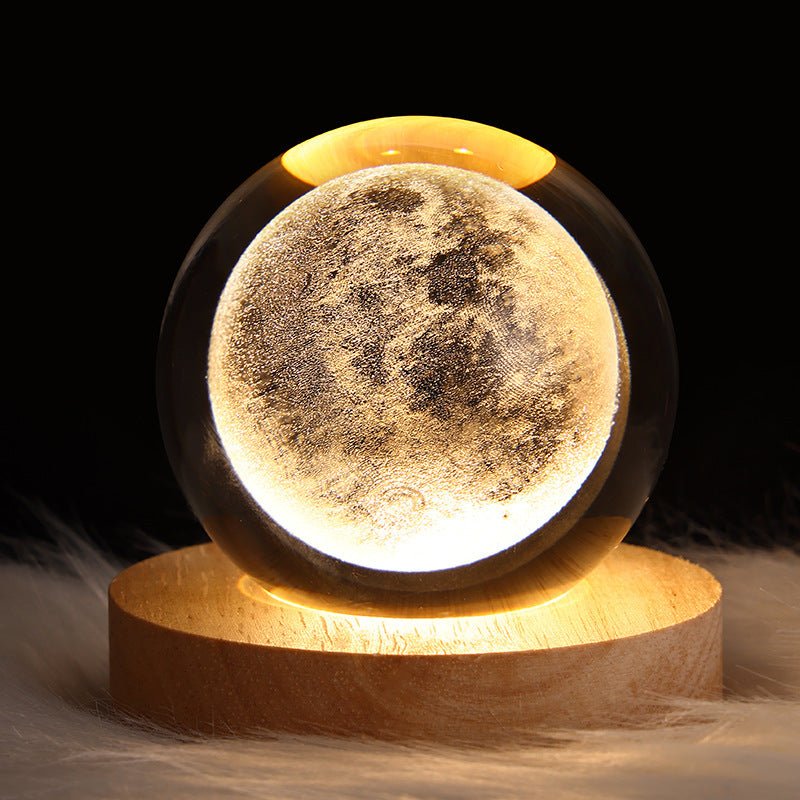 3D Galaxy Crystal Ball LED Night Light, Dimmable Table Lamp