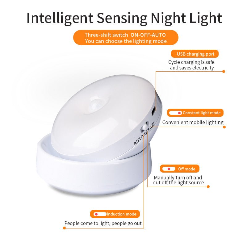 360° Rotating Motion Sensor Night Light for Corridor, Wardrobe, and Garage