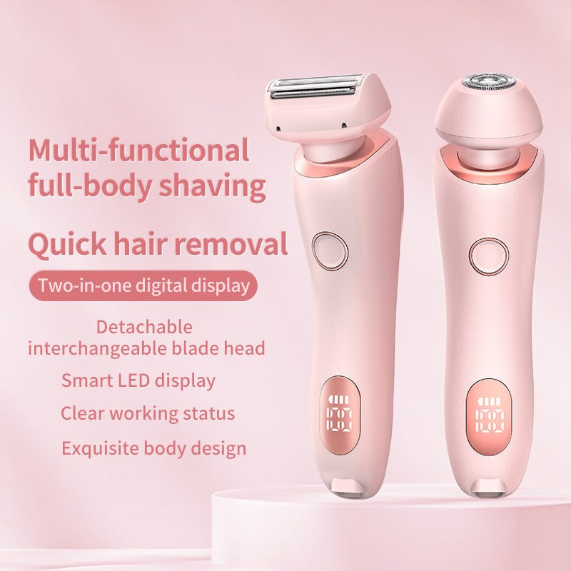 2-in-1 Women's Electric Shaver & Trimmer for Painless Body Hair Removal