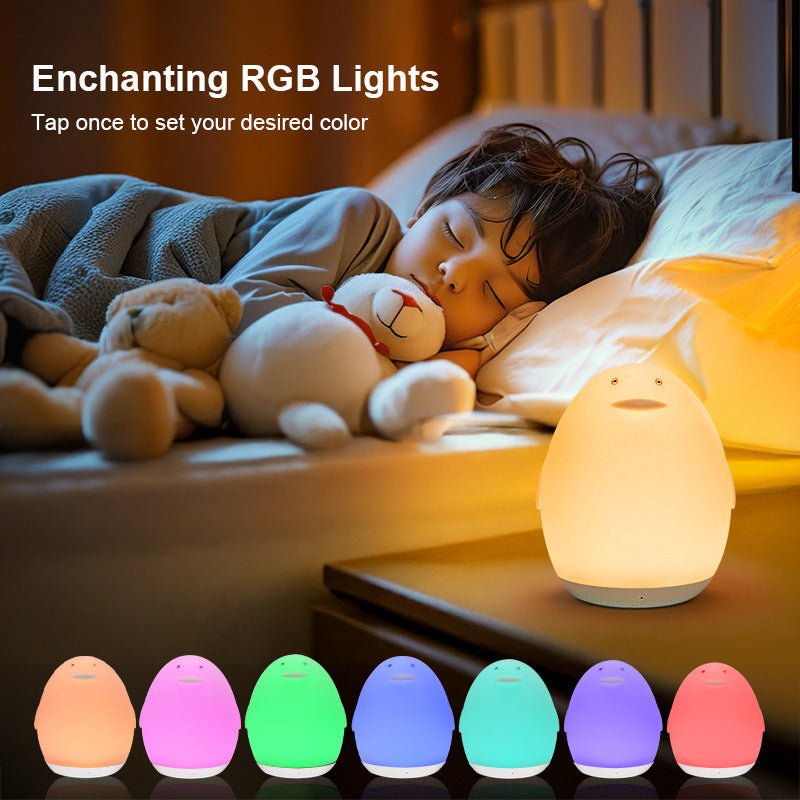 Cute Penguin RGB Silicone Night Light, USB Rechargeable Atmosphere Lamp with Color Changing Modes