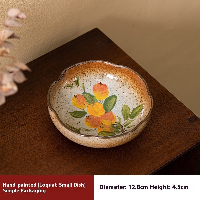 Hand-Painted Ceramic Fruit Snack Plates – Small Decorative Plates for Tea & Appetizers