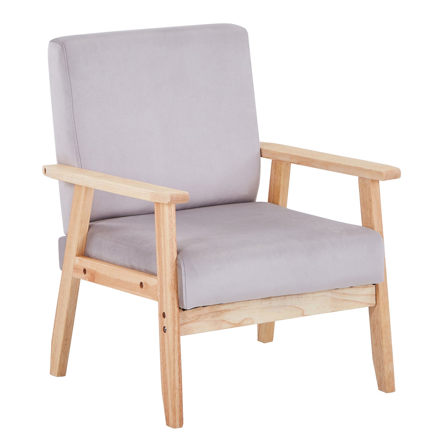Velvet Accent Chair Relaxing Armchair With Solid Wood Frame For Living Room - DonoHome