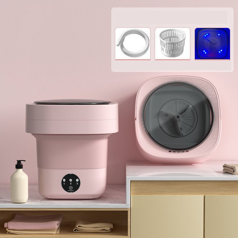 Mini Foldable Portable Washing Machine with Spin Dryer, for Small Items & Laundry