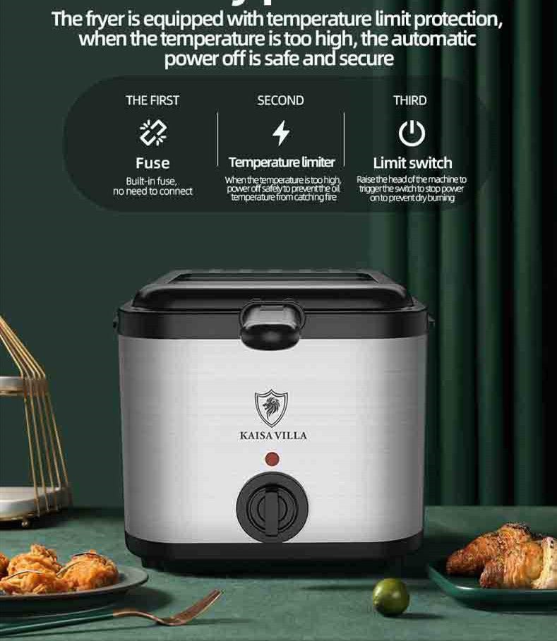 Multifunctional Electric Deep Fryer with 2.5L Capacity for Home Cooking