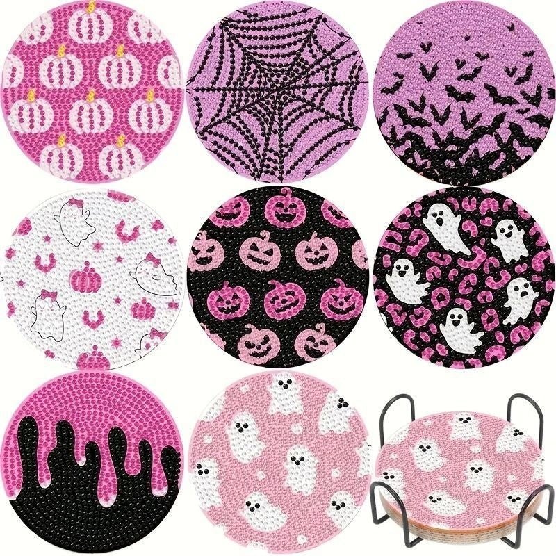 DIY Rhinestone Diamond Painting Coaster Kit, Handmade Farm Animal Set