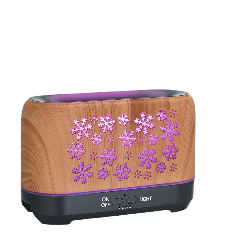 Christmas Snowflake 7-Color Flame Effect Humidifier & Aroma Diffuser