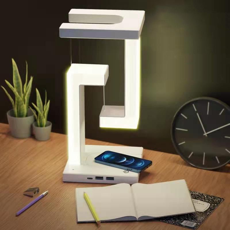 Magnetic Levitation Table Lamp with Wireless Charging, Eye Protection LED Light