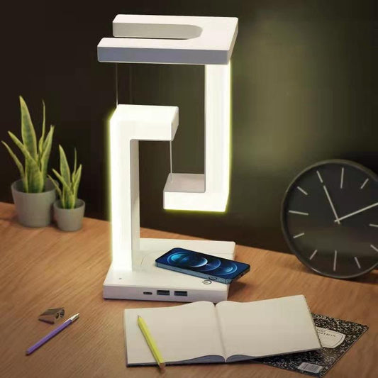 Magnetic Levitation Table Lamp with Wireless Charging, Eye Protection LED Light