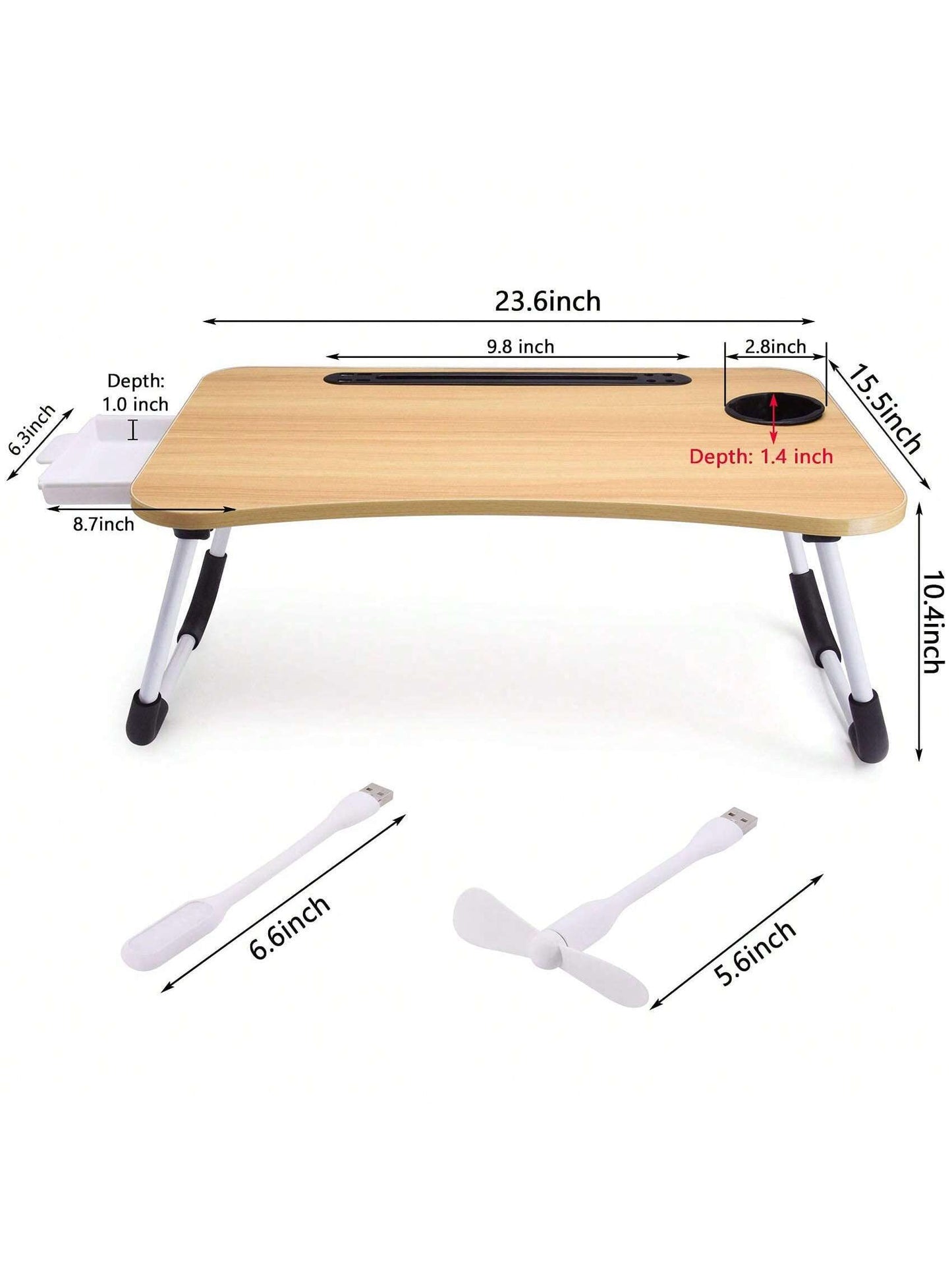 Portable Folding Laptop Desk with Cup Holder for Dorm, Bedroom, Office - Multifunctional Study Table - DonoHome