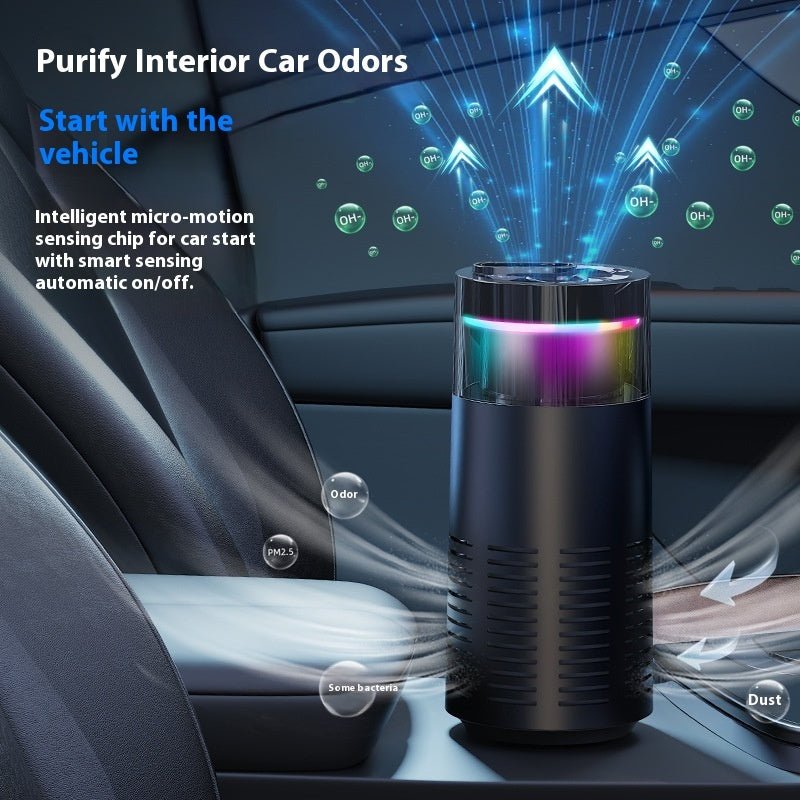 Portable Car & Home Air Purifier with Colorful LED, Formaldehyde & Odor Removal