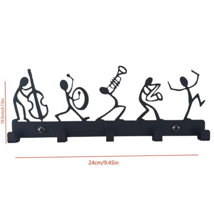 Vintage Black Metal Wall Mounted Coat Rack – 5 Heavy Duty Hooks for Jackets & Hats