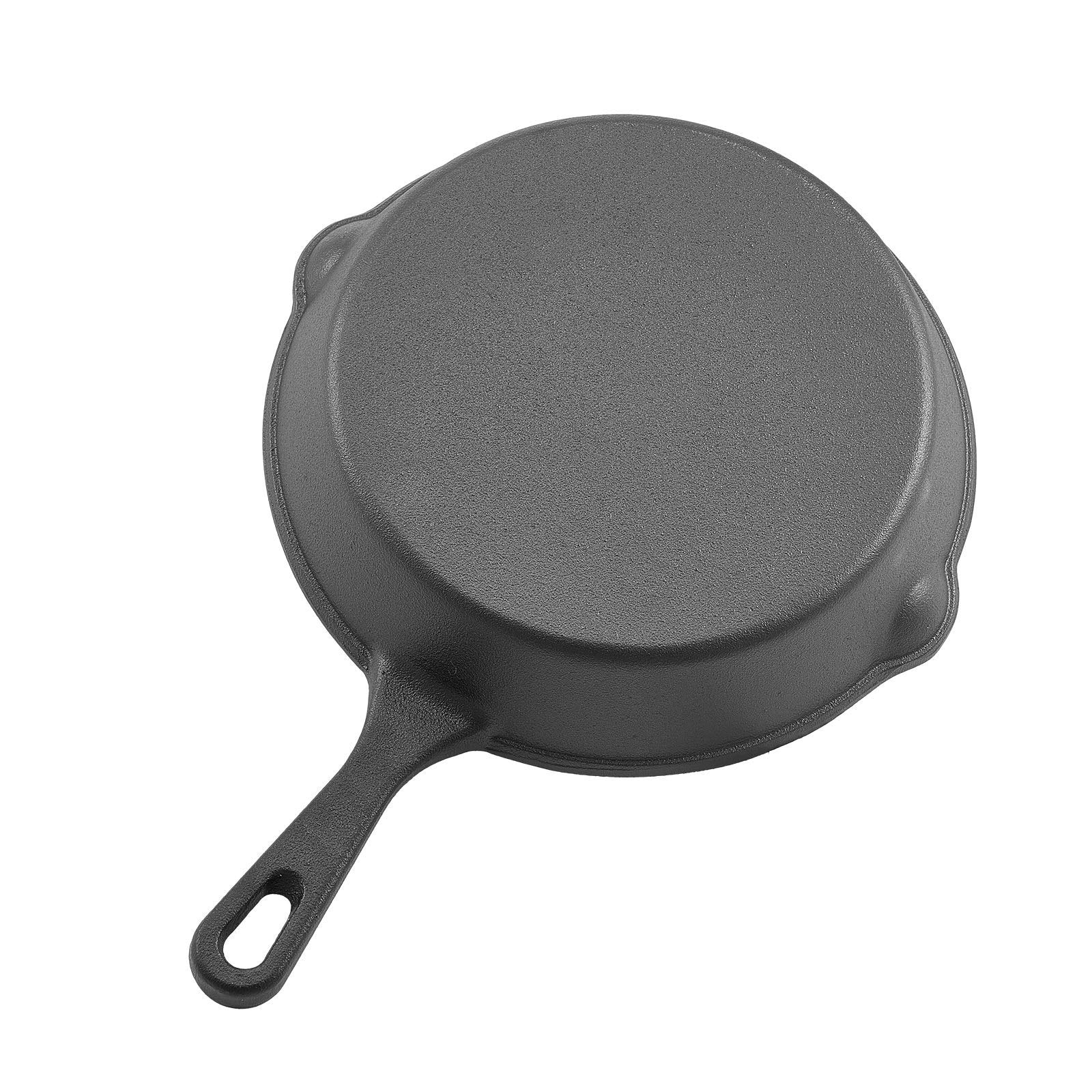 3-Piece Cast Iron Frying Pan Skillet Set, Pre-Seasoned, 6/8/10 inch – Black - DonoHome