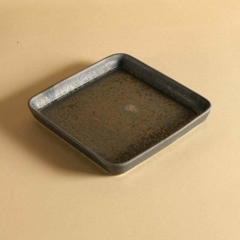 Rustic Stoneware Sushi & Sashimi Serving Plate – Japanese Style Tray