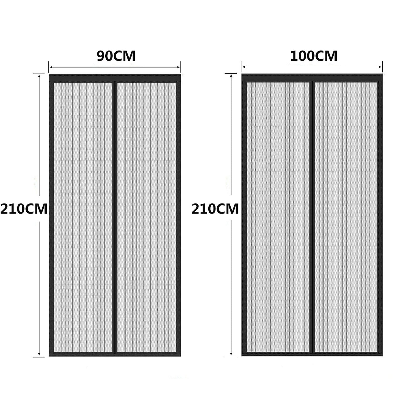 Magnetic Mesh Door Screen – Soft Curtain with Velcro & Pushpins for Insect Protection