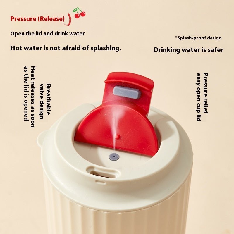 Creative Large Capacity Cherry Print Tumbler with Lid and Straw