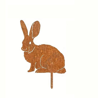 Metal Bunny Yard Stake – Rabbit Easter Garden Decor for Lawn, Patio & Flower Bed
