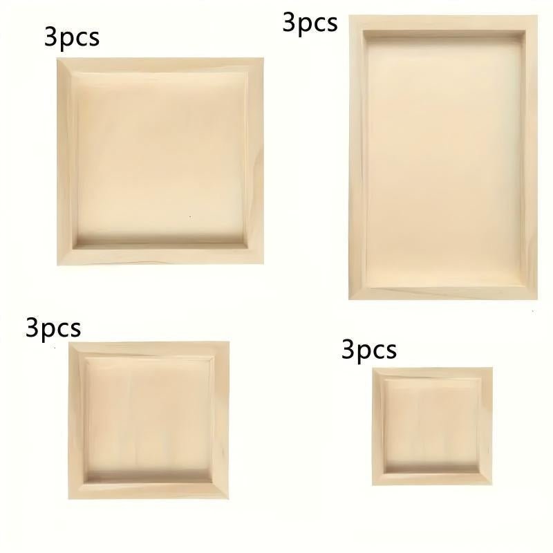 12 Wooden Canvas Panels – Natural Wood Boards with Pre-cut Holes & Reinforced Edges for Painting & DIY Crafts