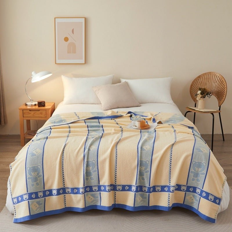 Thin Summer Cooling Duvet, Tassel Weave Cotton Blanket, for Air-conditioned Rooms