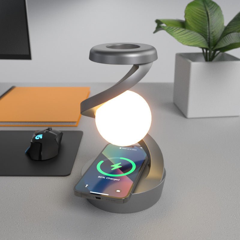 Rotating Moon Desk Lamp, Wireless Phone Charger with Sensor Control