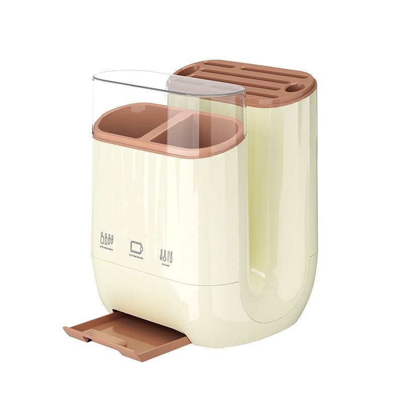 Multi-Functional U-Shaped Kitchen Storage Box – Knife Rest & Chopsticks Organizer with Cutting Board Holder