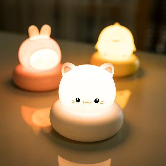 Cute Pet LED Tap Night Light, Battery Operated Bedside Decoration