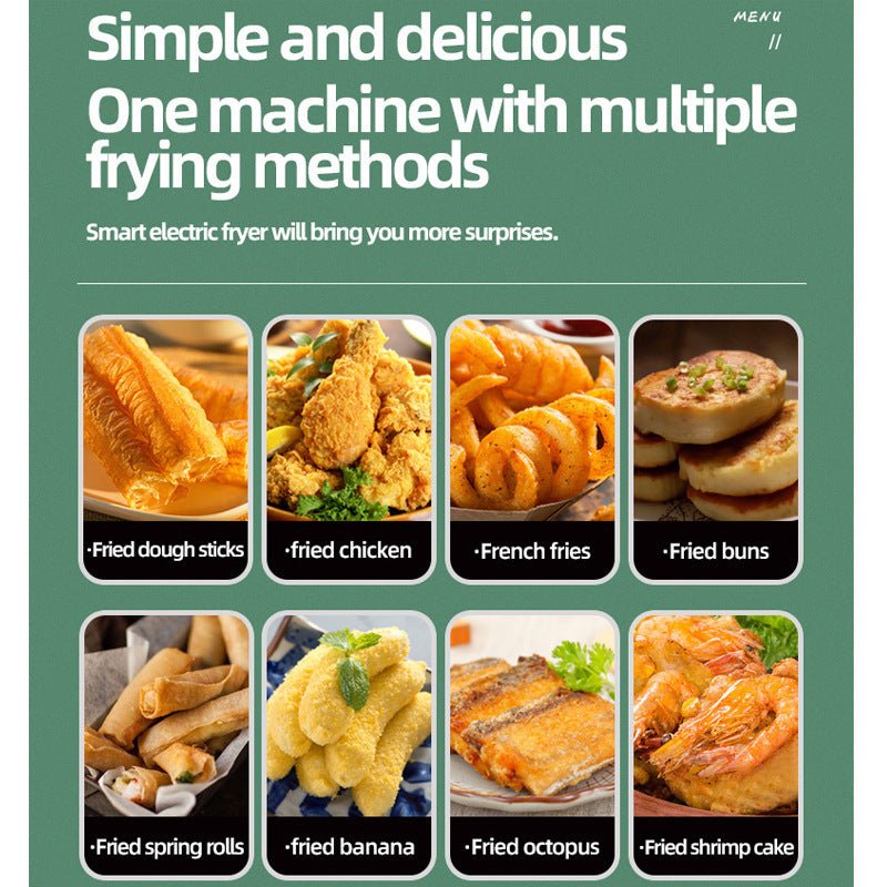 Multifunctional Electric Deep Fryer with 2.5L Capacity for Home Cooking