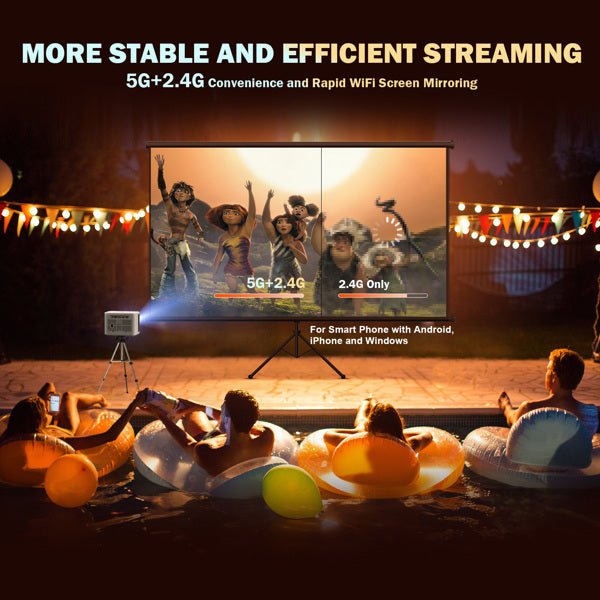 DBPOWER H89 Multimedia Projector with 720P HD, 5G WiFi & Motorized Focus