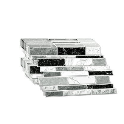 Irregular Black White Gray Marble Peel & Stick Wallpaper – Waterproof Oil-Proof PVC Imitation Tiles for Kitchen & Bathroom