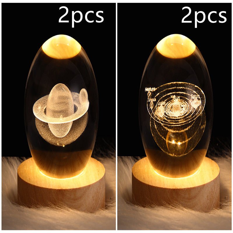 3D Galaxy Crystal Ball LED Night Light, Dimmable Table Lamp