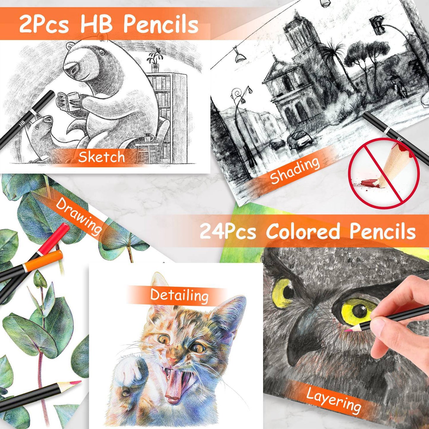 140Pcs Professional Art Kit – Colored Pencils, Oil Pastels, Crayons, Watercolor Cakes & Brushes in Wooden Box