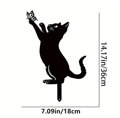 Cat Garden Stake – Elegant Silhouette Yard Statue for Lawn & Outdoor Decor
