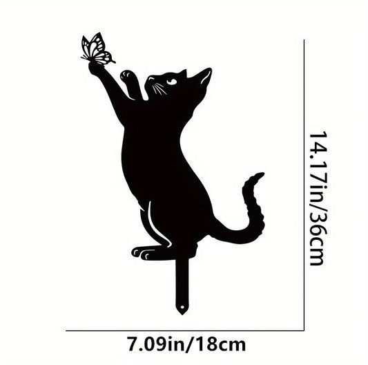 Cat Garden Stake – Elegant Silhouette Yard Statue for Lawn & Outdoor Decor