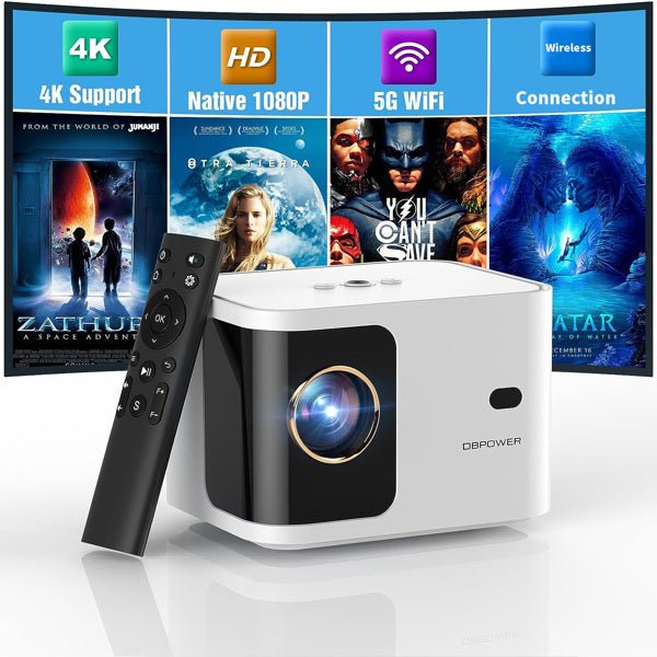 DBPOWER H89 Multimedia Projector with 720P HD, 5G WiFi & Motorized Focus