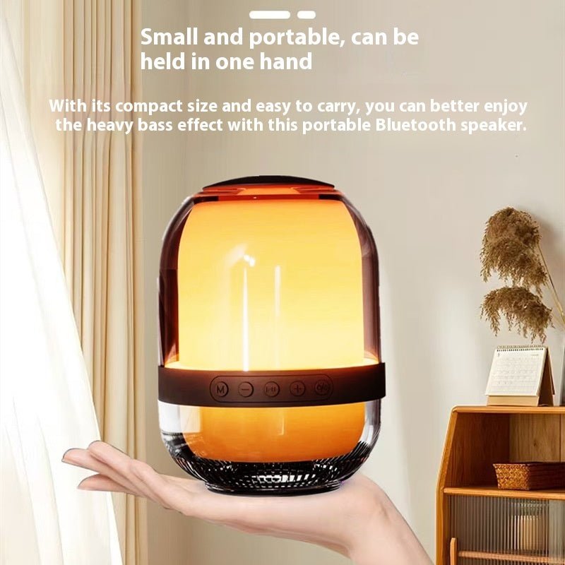 Transparent Bluetooth Speaker with 360° Colorful LED Lights, Music Rhythm Mode