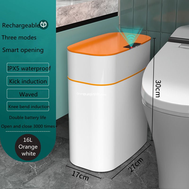 Smart Induction Trash Can with UV Sterilization, Automatic Sensor Bin