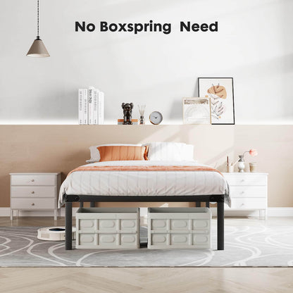 Heavy-Duty Metal Platform Bed Frame (No Box Spring Needed, Noise-Free) – Twin/Full/Queen/King