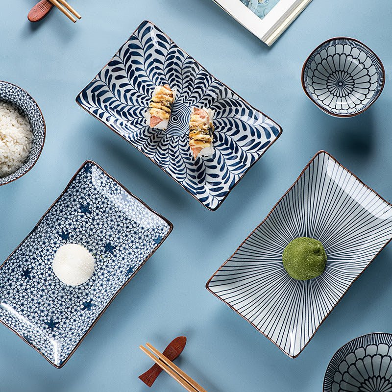 Elegant Blue & White Ceramic Rice Bowl Tableware Gift Set for Dining & Gifting