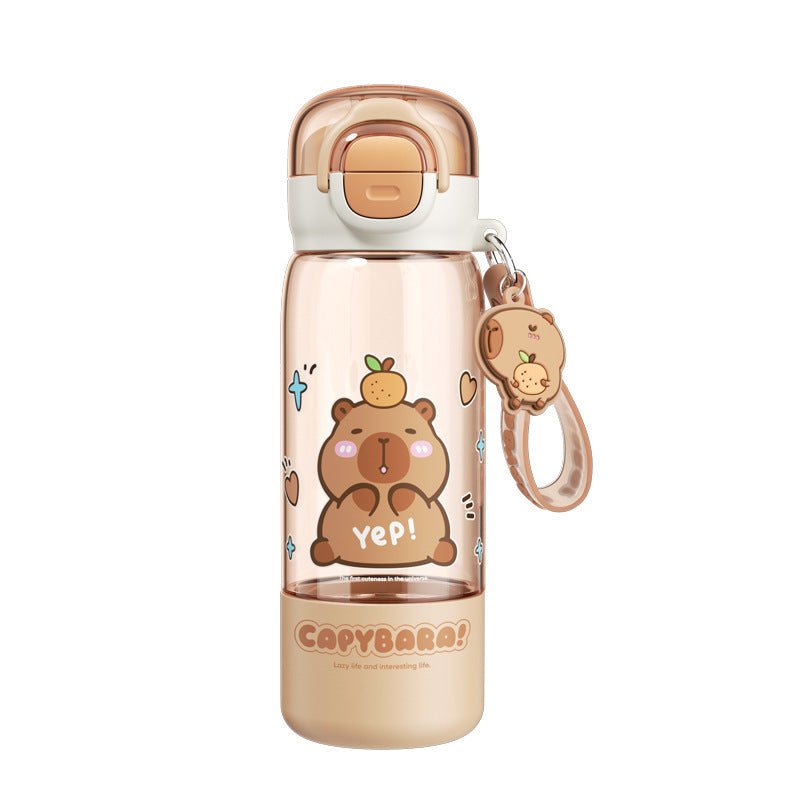 Cute Cartoon Capybara Kids Water Bottle with Straw (420ml/510ml)