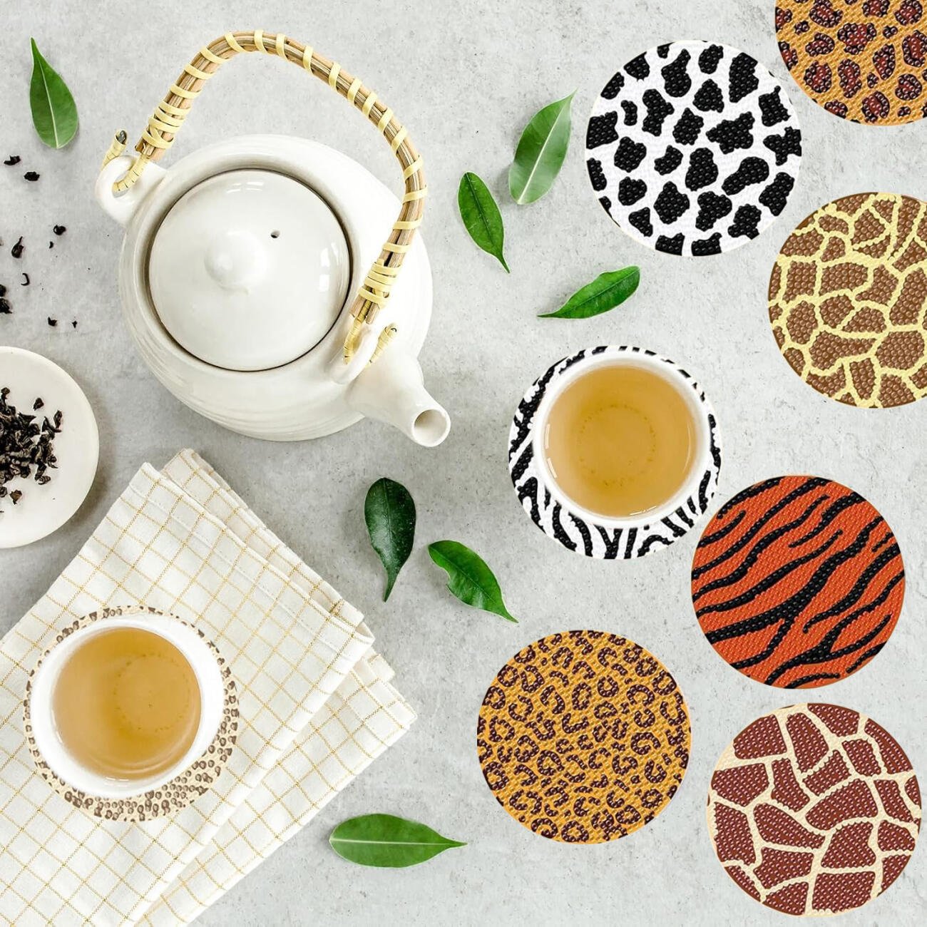 8Pcs Rhinestones Art Coasters - DonoHome