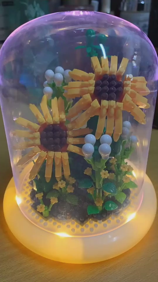 [DIY Block Flower] Eternal Blossom in a Dome Assembly Kit Desk Decor-14