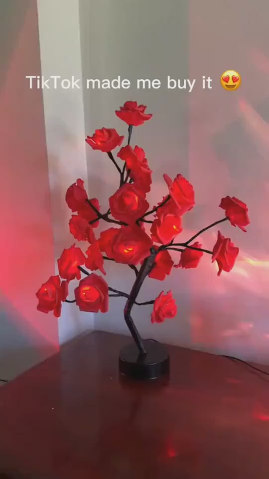 [Romantic Atmosphere Light] Rose Flower LED Table Lamp Bonsai Tree Night Light
